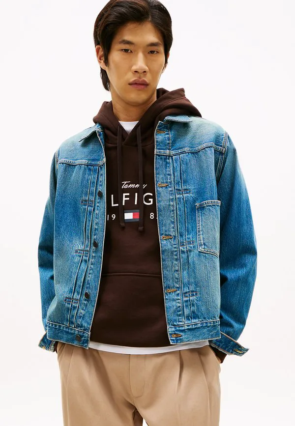 Джинсовая куртка-тракер с затягивающимся поясом Tommy Hilfiger, Mario Blue