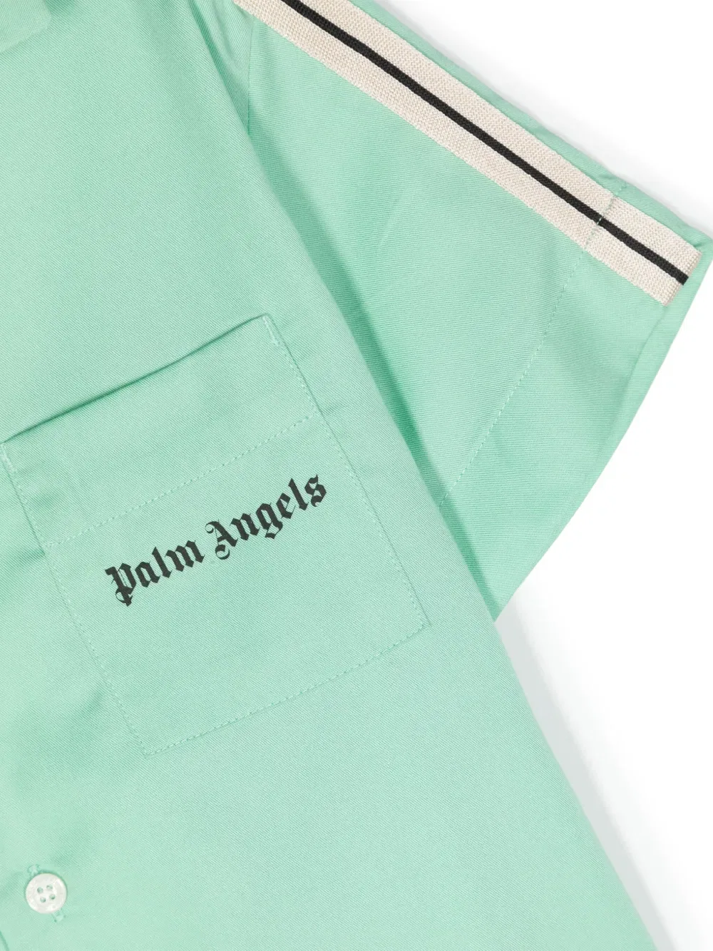 Спортивная футболка с логотипом Palm Angels Kids, зеленый — фото 3