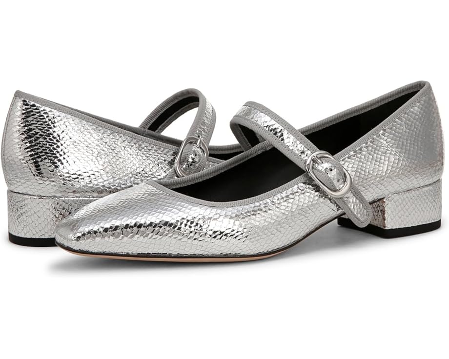 

Туфли на плоской подошве Veronica Beard Cade Mary Janes, цвет Silver Leather