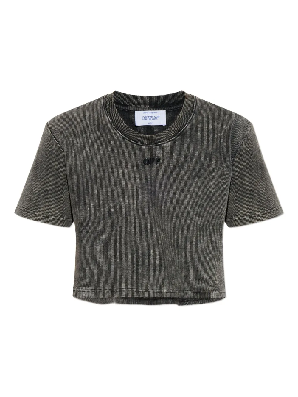 

Рифленая футболка с вышитым логотипом Off-White, серый