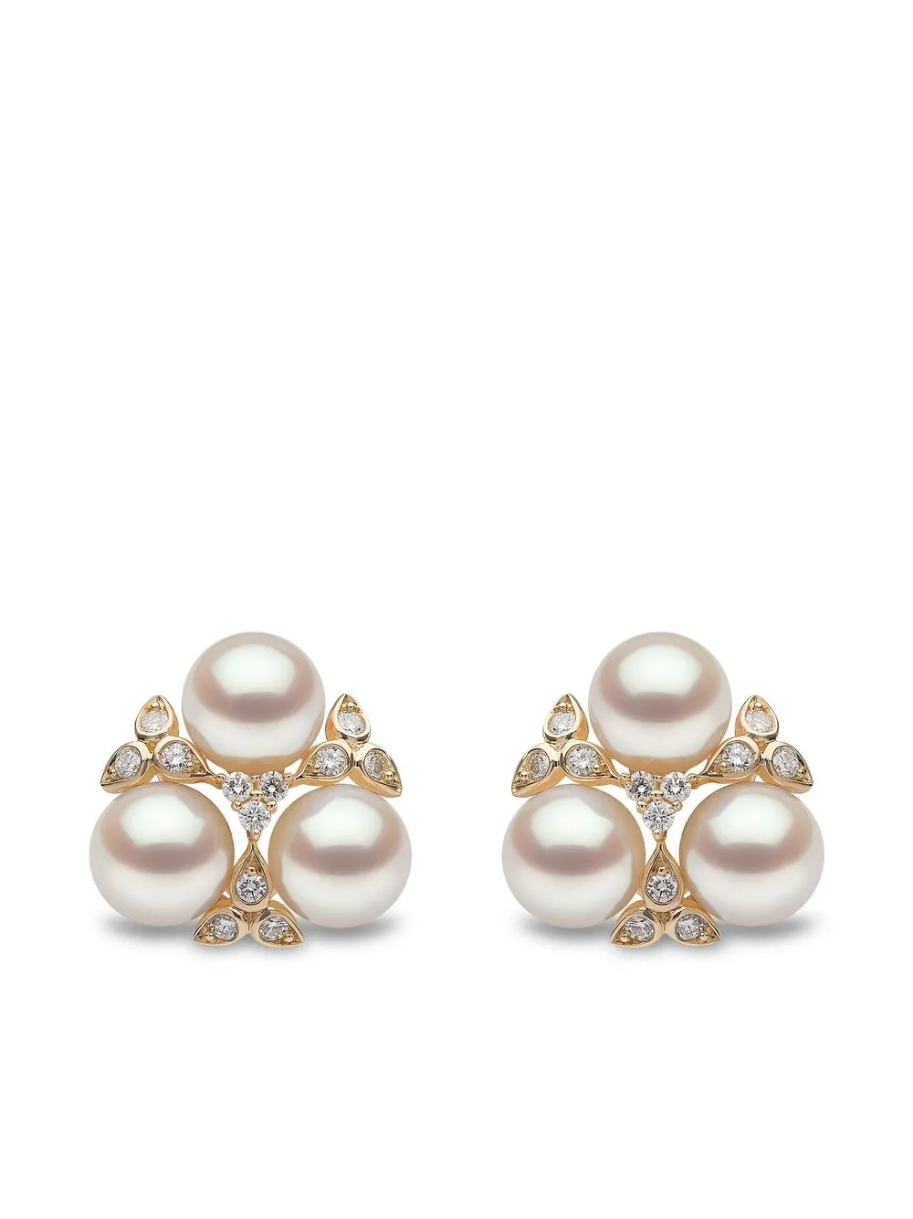 

Серьги Raindrop из желтого золота с жемчугом и бриллиантами Yoko London, золотой