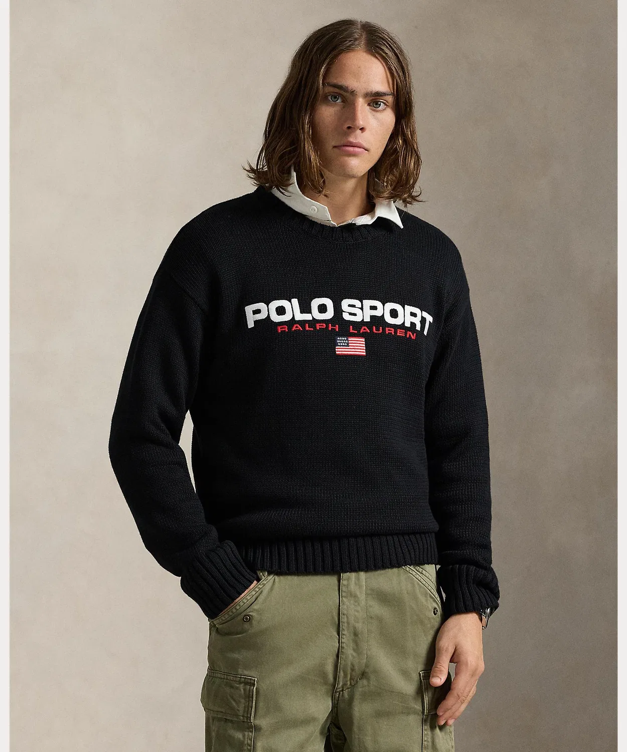 Свитер Polo Sport Ralph Lauren свободный хлопковый, чёрный — фото 3
