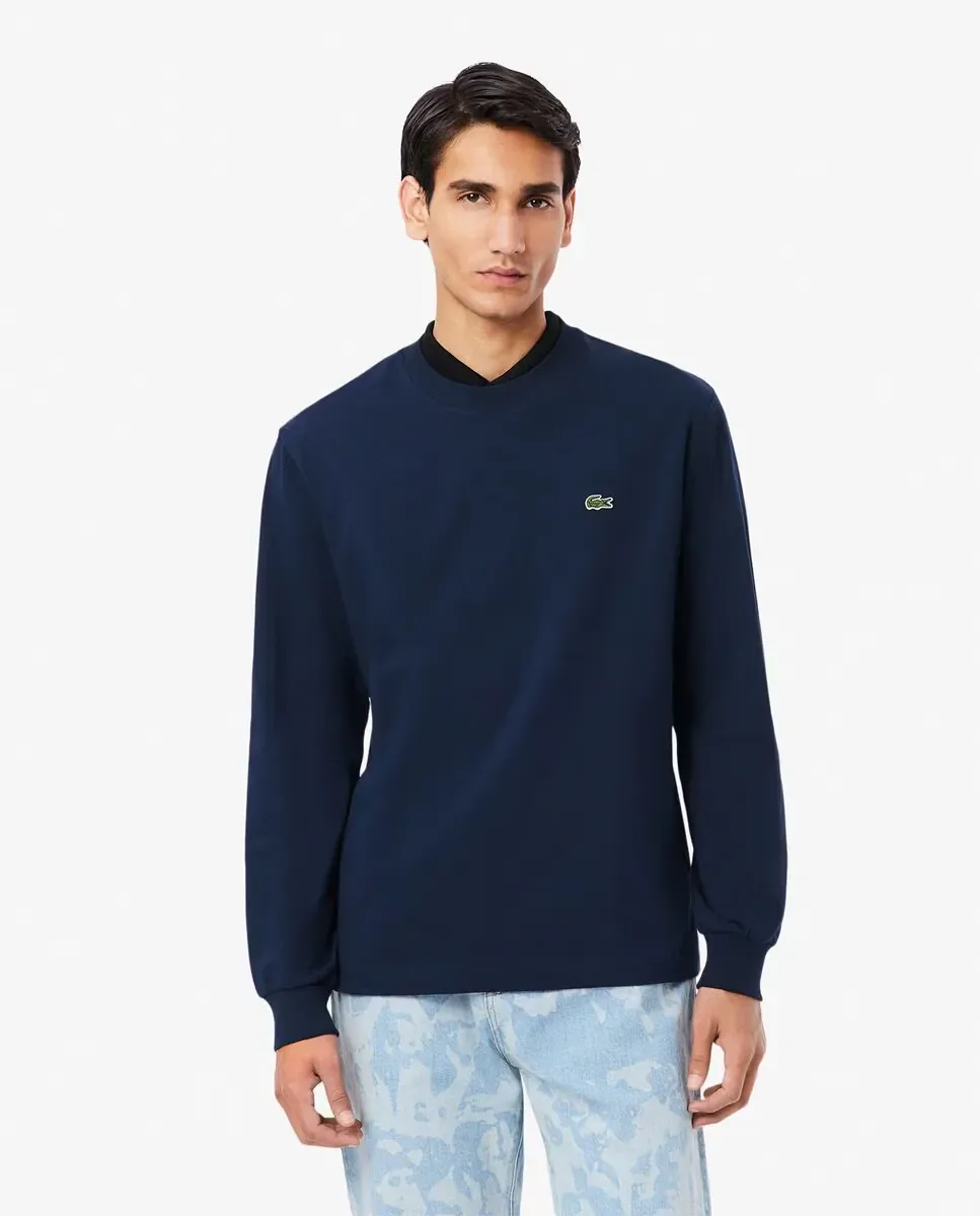 Футболка мужская Lacoste с длинными рукавами, темно-синий