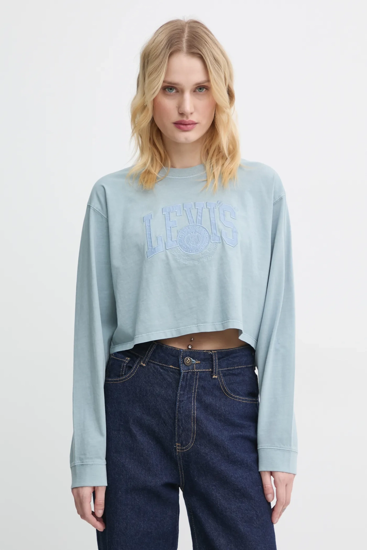 

Хлопковый топ с длинными рукавами Levi's, синий