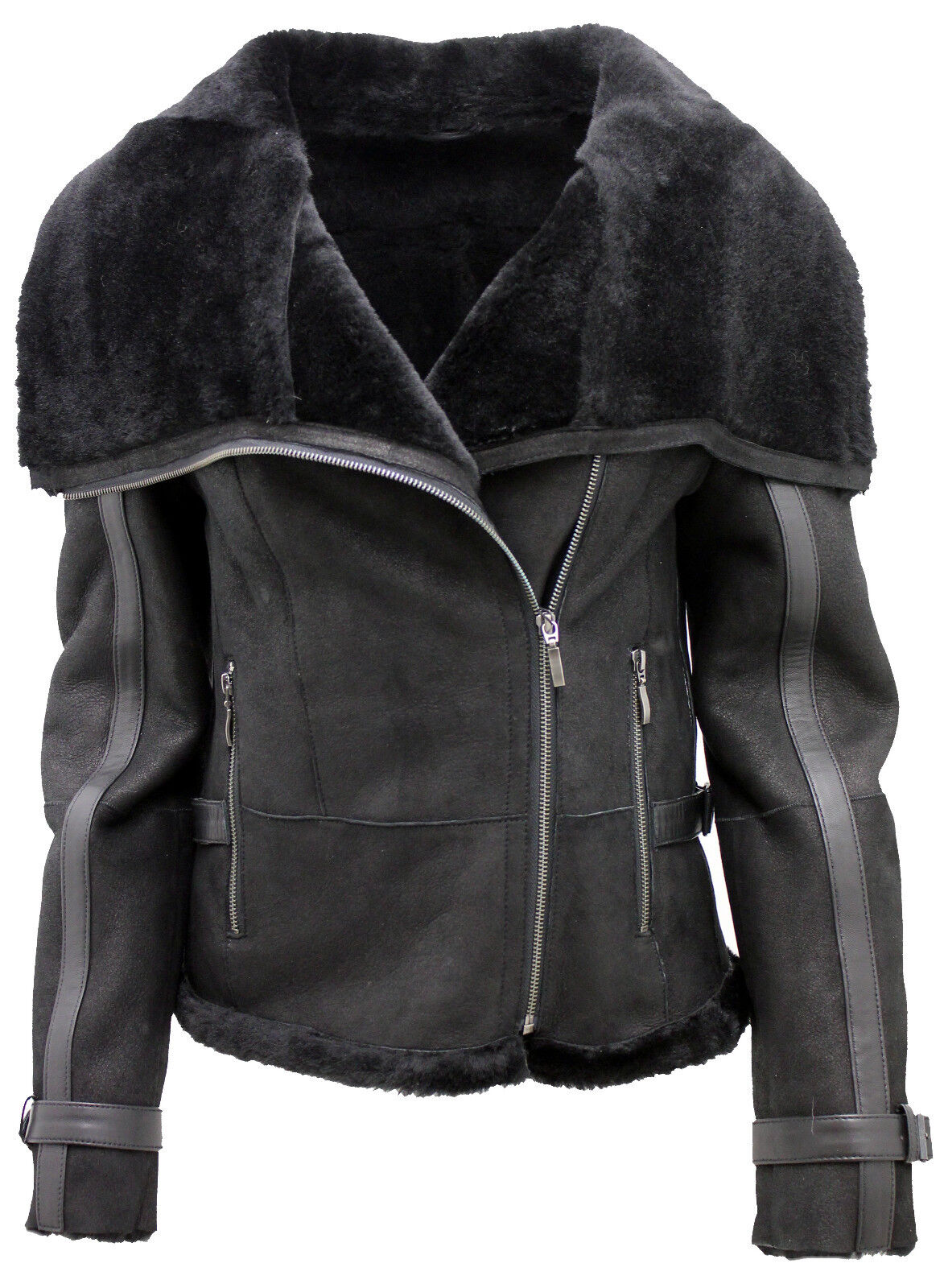 

Женская куртка-авиатор из мериносовой овчины - Asmara Infinity Leather, черный