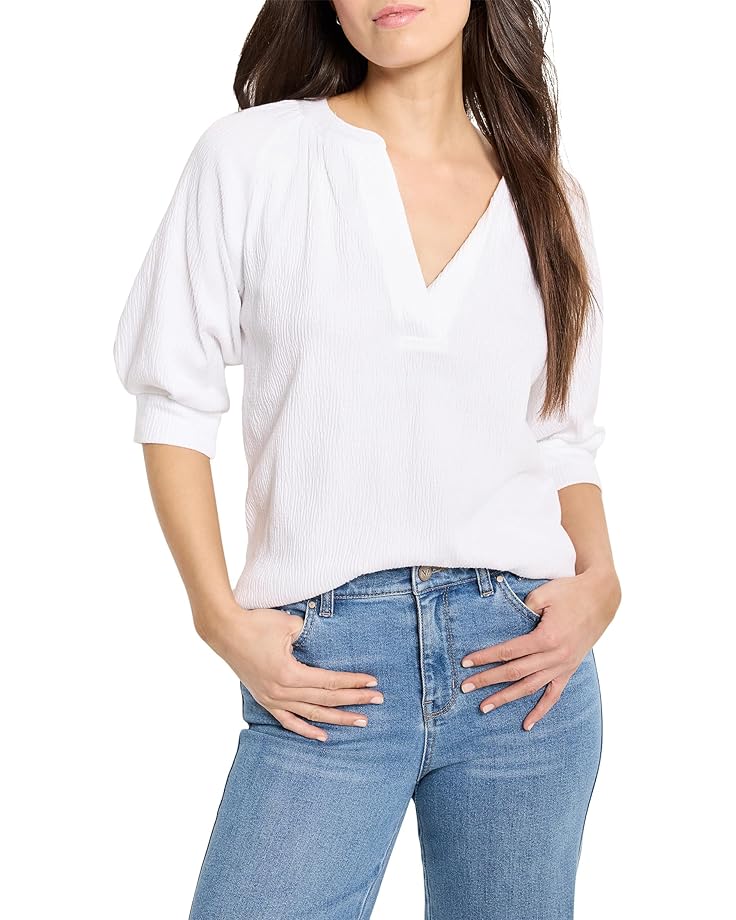 

Топ NIC+ZOE Crinkle Knit Cafe Top, цвет Paper White