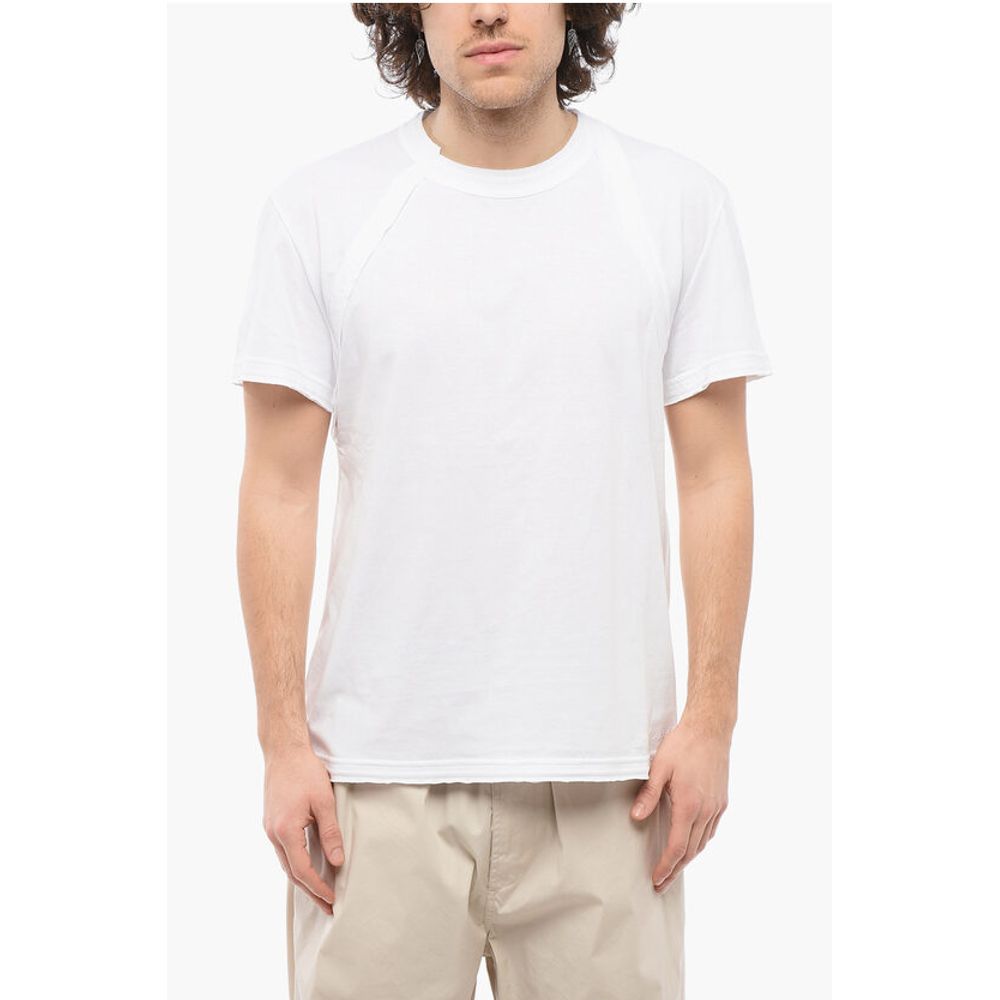 

Футболка с круглым вырезом и подтяжками из хлопка Alexander Mcqueen, White