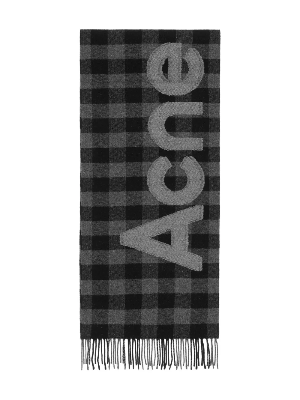 

Шарф с логотипом в клетку «Гингем» Acne Studios, черный