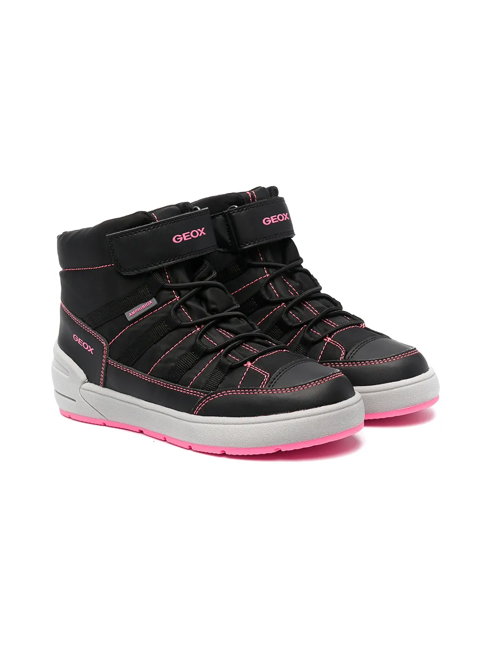 

Массивные кроссовки на липучках Geox Kids, черный