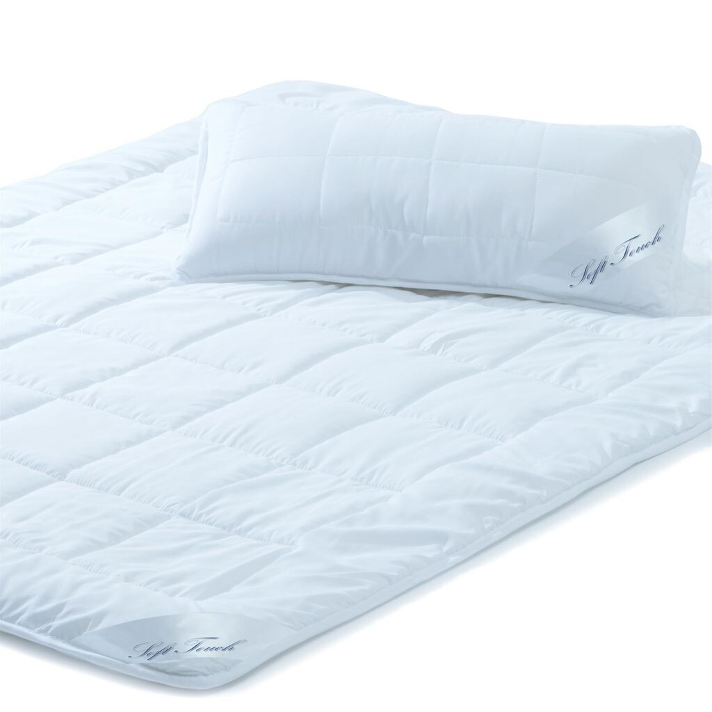 

Одеяло Soft Touch 1x 135x200 + 1x 40x80 PES из микрофибры 1000 г + 650 г квадратное стеганое одеяло aqua-textil