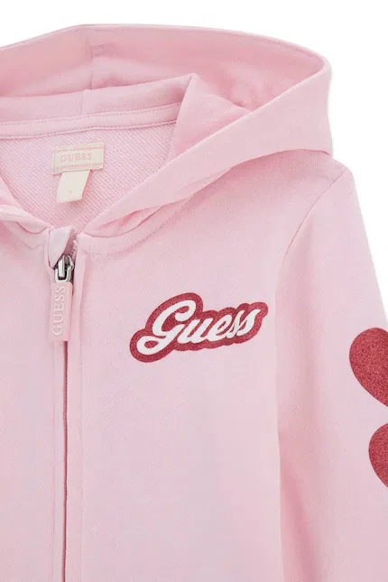 Детский костюм из хлопка Guess, розовый — фото 3