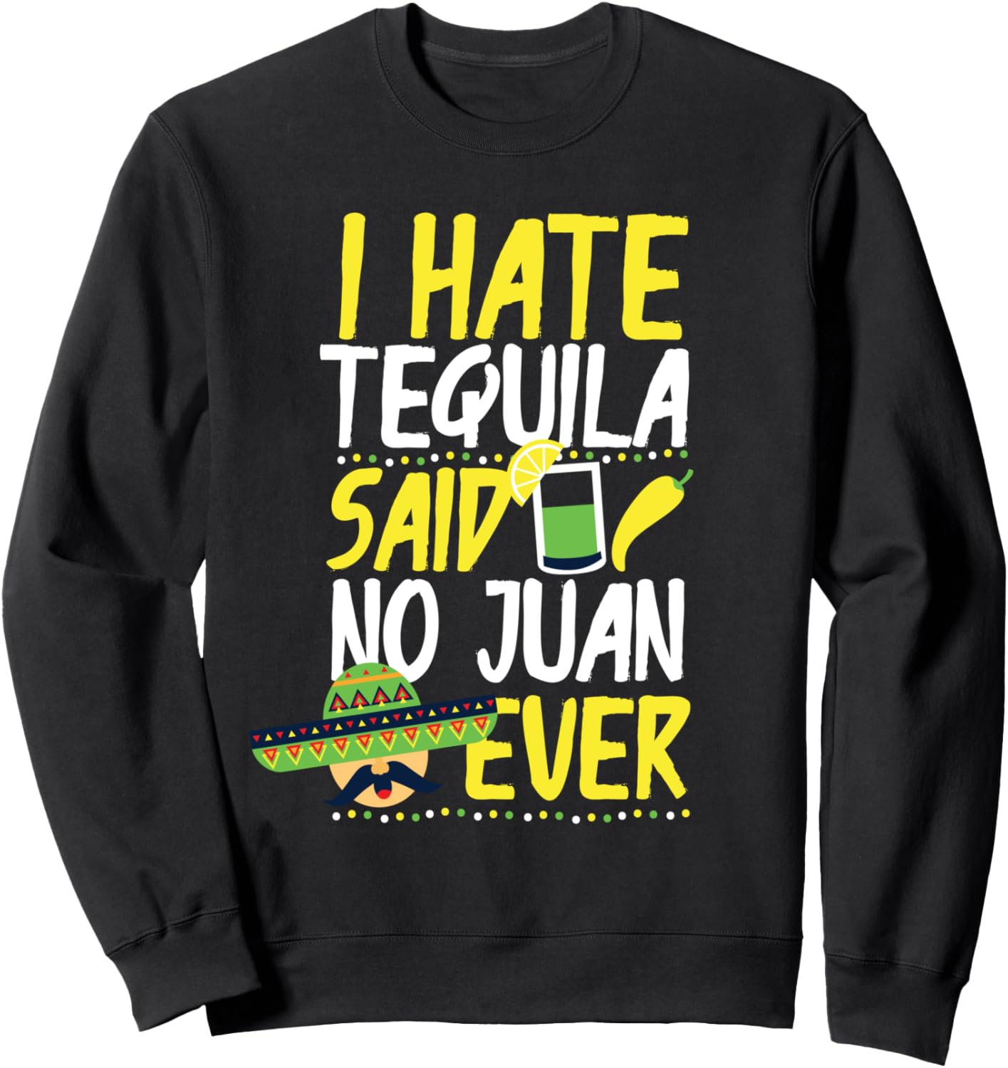 

Толстовка с забавным мексиканским дизайном Текила Хуан Mexican Tequila Alcohol Drinking Designs, черный