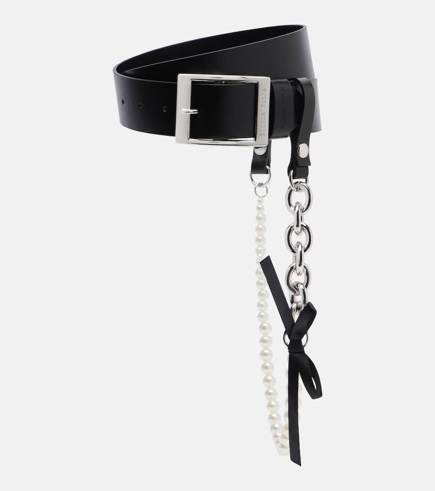 

Кожаный ремень с декоративными элементами Simone Rocha, Black/Silver