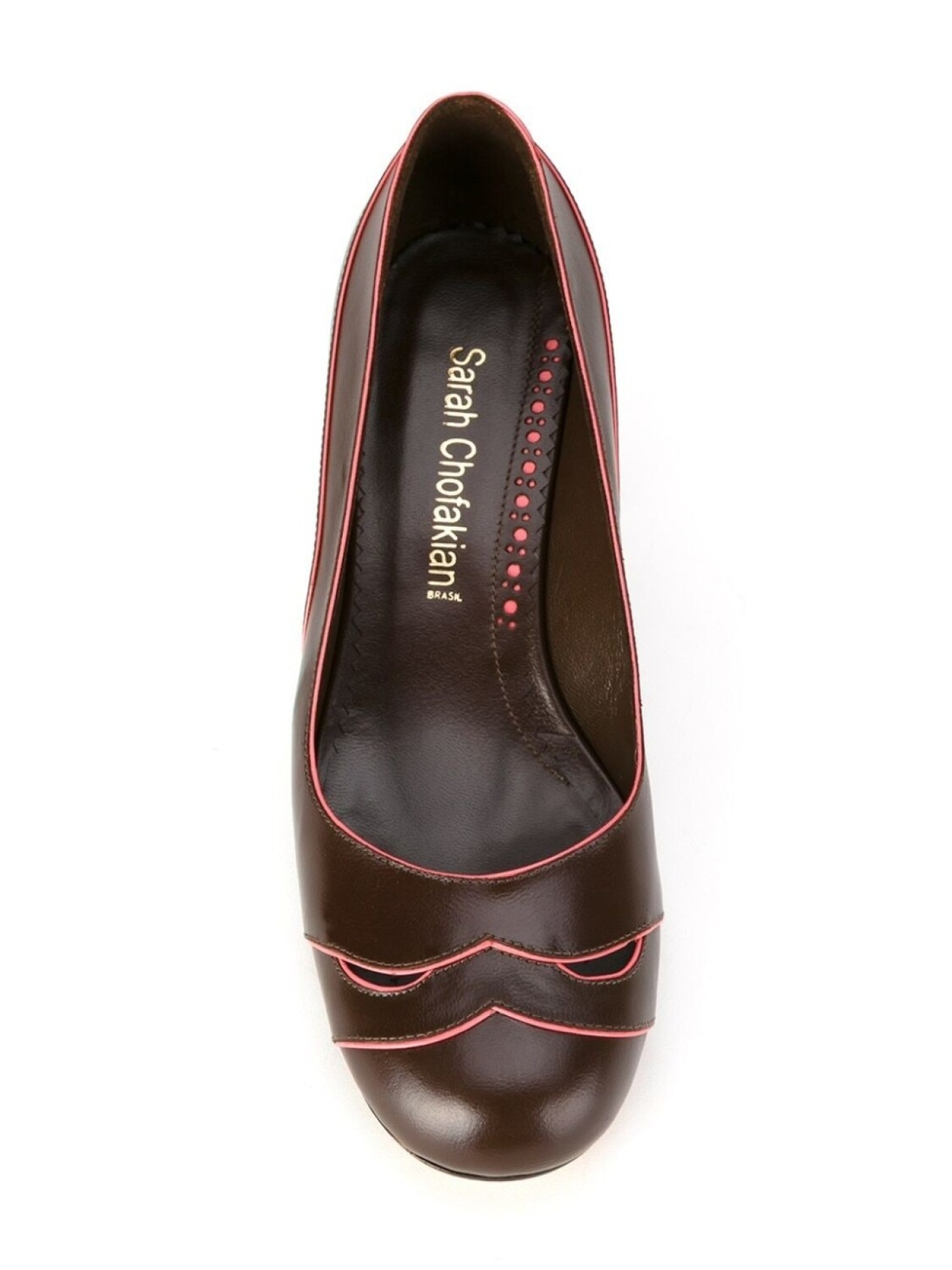 

Sarah Chofakian contrast piped pumps, коричневый