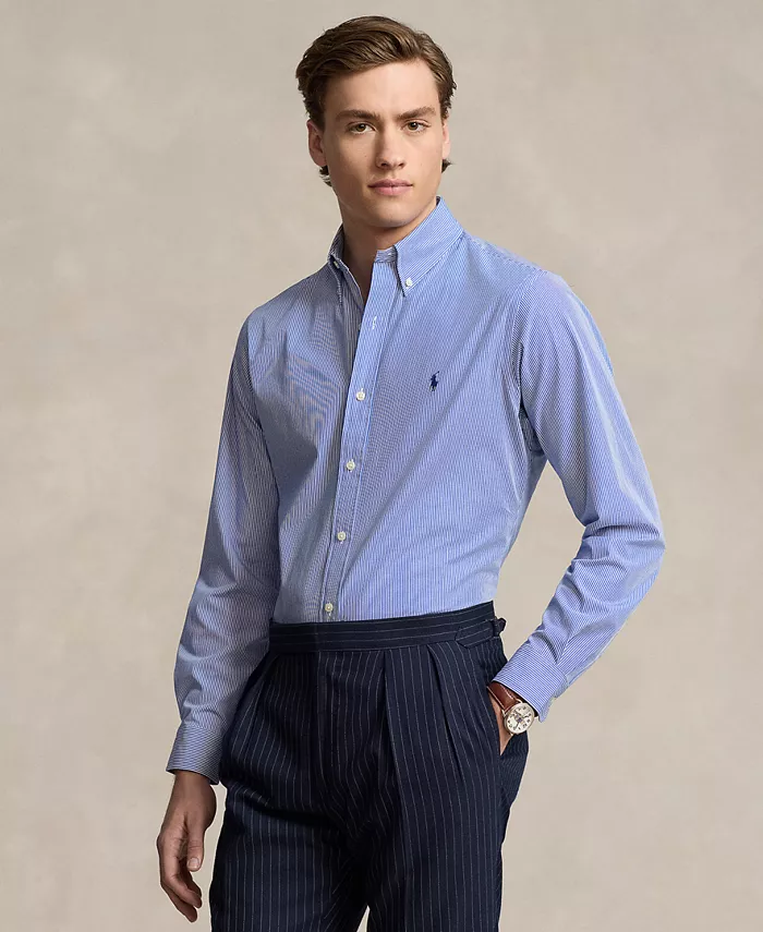 

Мужская классическая рубашка из стретч-поплина Polo Ralph Lauren, синий