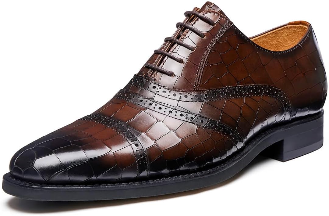 

Мужские классические туфли Jepsen Gord из натуральной кожи, оксфорды, роскошные деловые туфли для костюма с быстрым швом Блейка, темно-коричневый