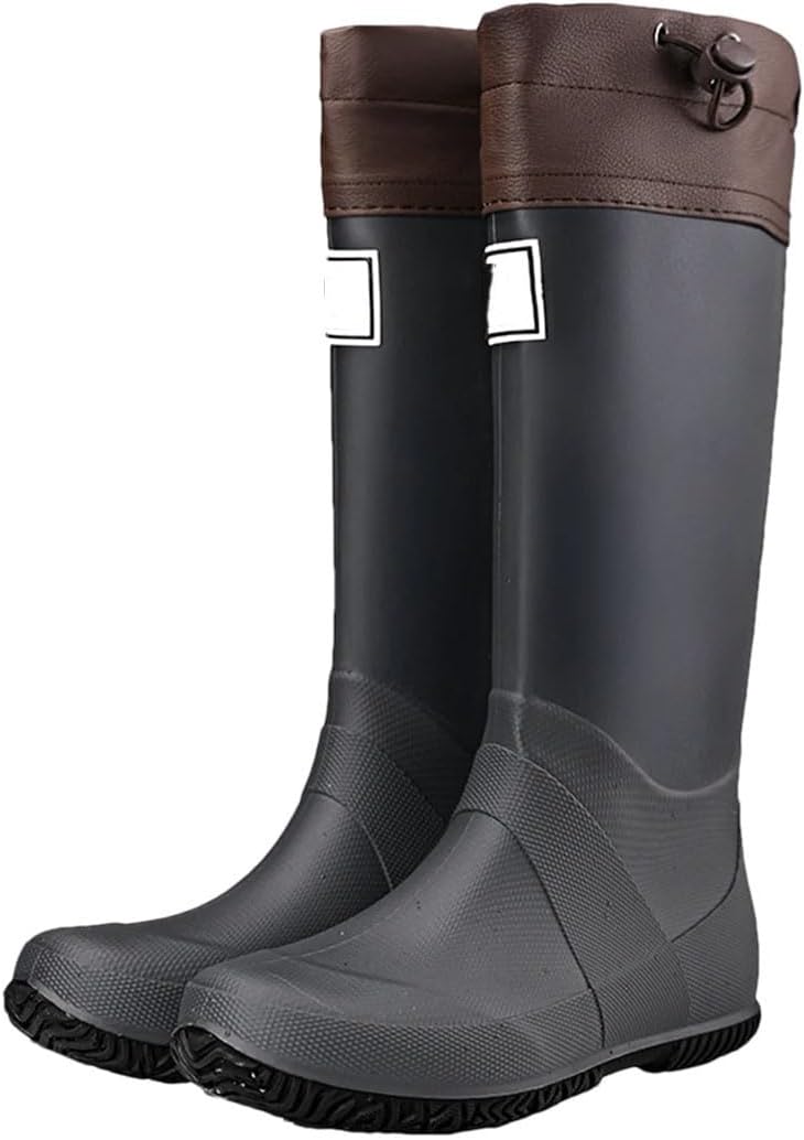 

Мужские и женские резиновые сапоги, длинные и высокие водонепроницаемые резиновые туфли Generic, серый