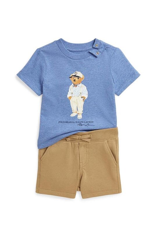 

Хлопковый детский комплект Polo Ralph Lauren, синий