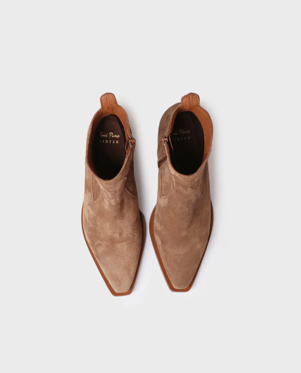 Женские замшевые ботильоны на молнии Toni Pons, коричневый — фото 4