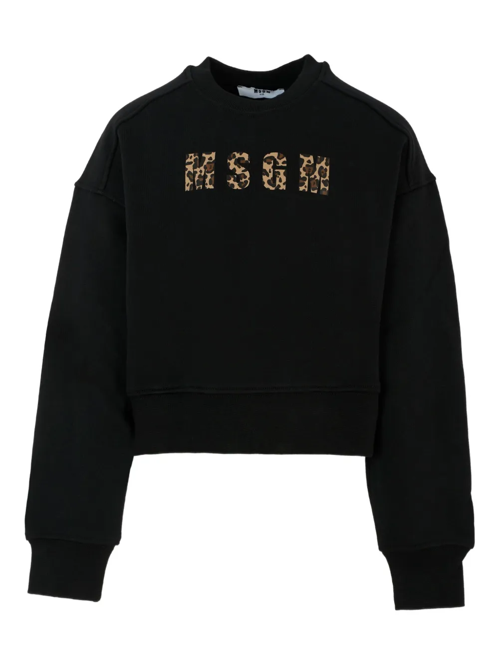 

Толстовка с логотипом и леопардовым принтом MSGM Kids, черный