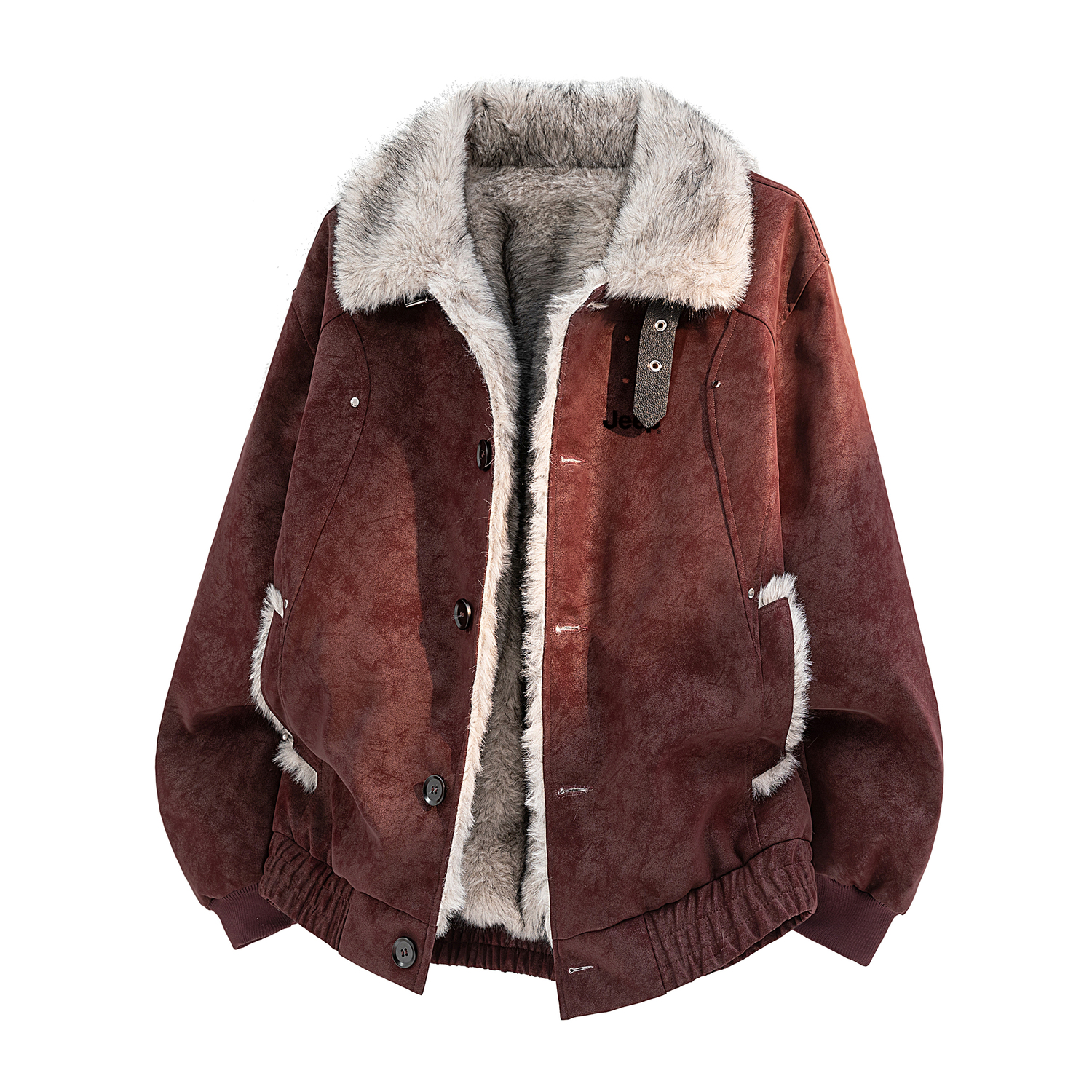 

Пуховик Unisex Lapel Moderate Down Jacket Jeep, burgundy