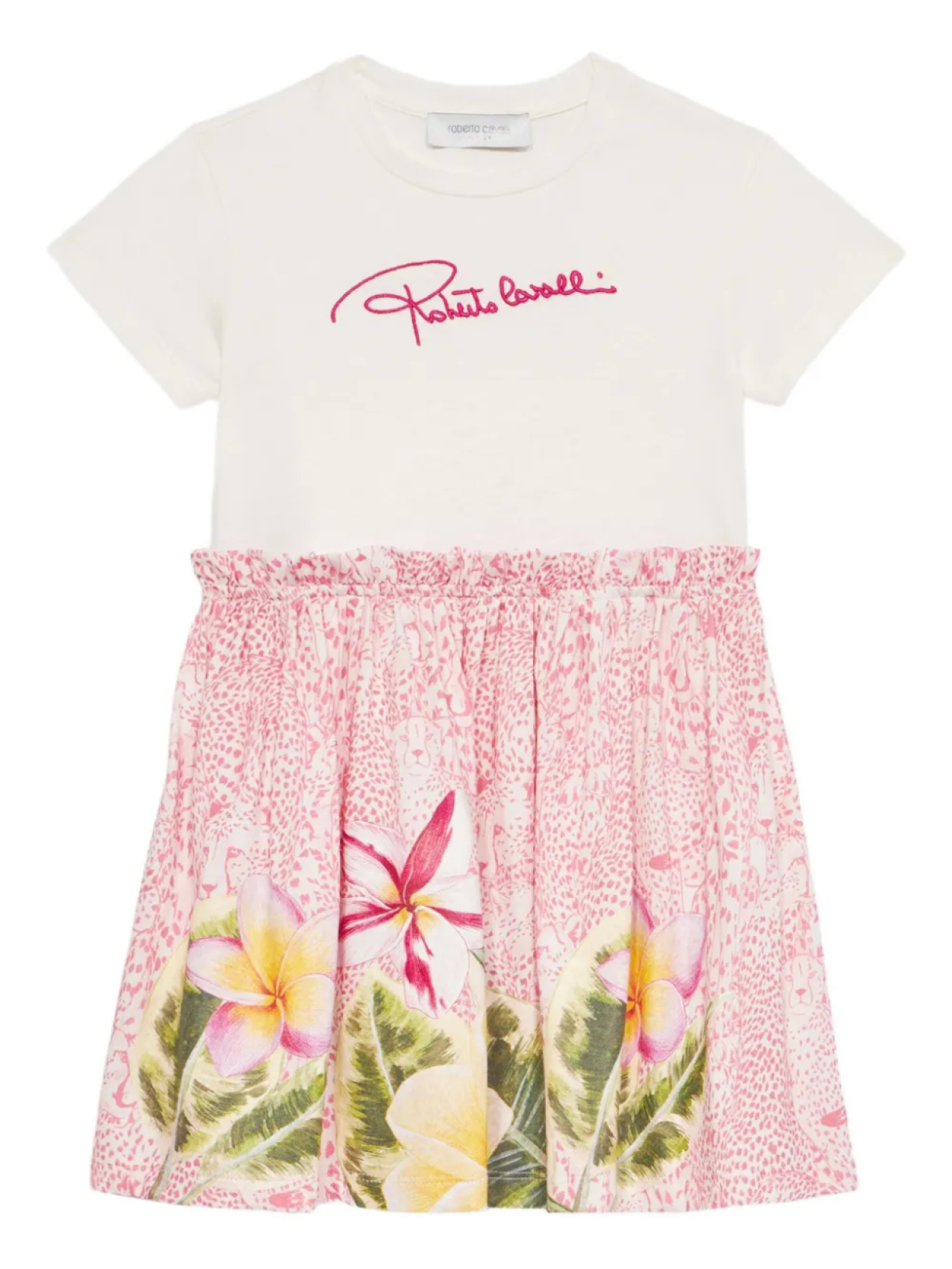 

Платье с цветочным принтом Roberto Cavalli Junior, белый