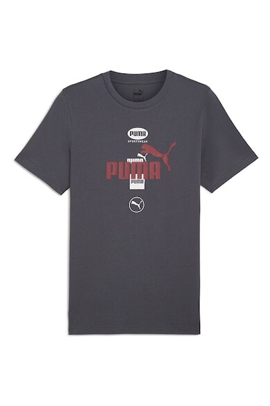 

Футболка с овальным вырезом и логотипом Puma, бледно-красный, белый, темно-серый