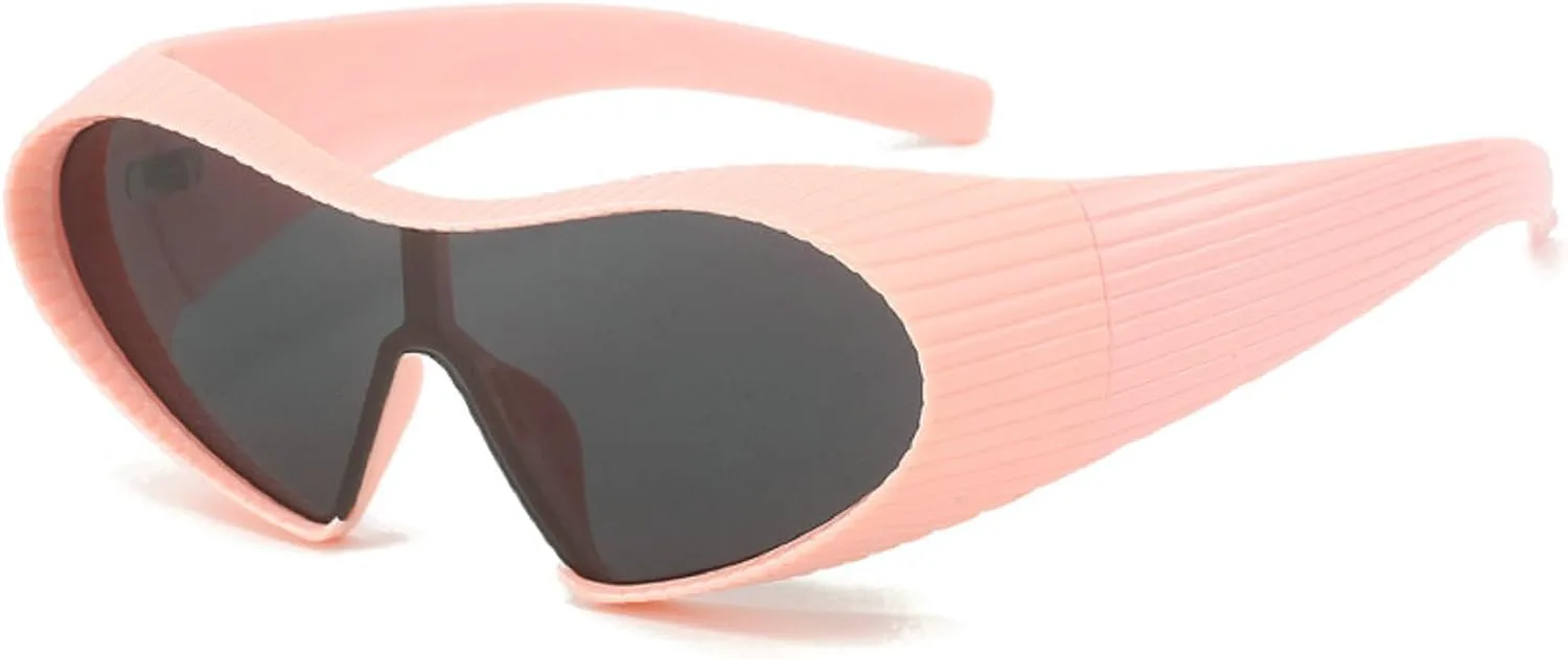 

Модные солнцезащитные очки-«кошачий глаз» большого размера для женщин и мужчин, с крупной оправой, цельные, с защитой от УФ-излучения, в стиле 2000-х mincl, Pink