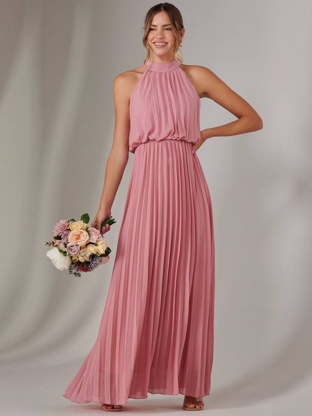 

Плиссированное платье макси Jolie Moi, цвет Dusty Pink