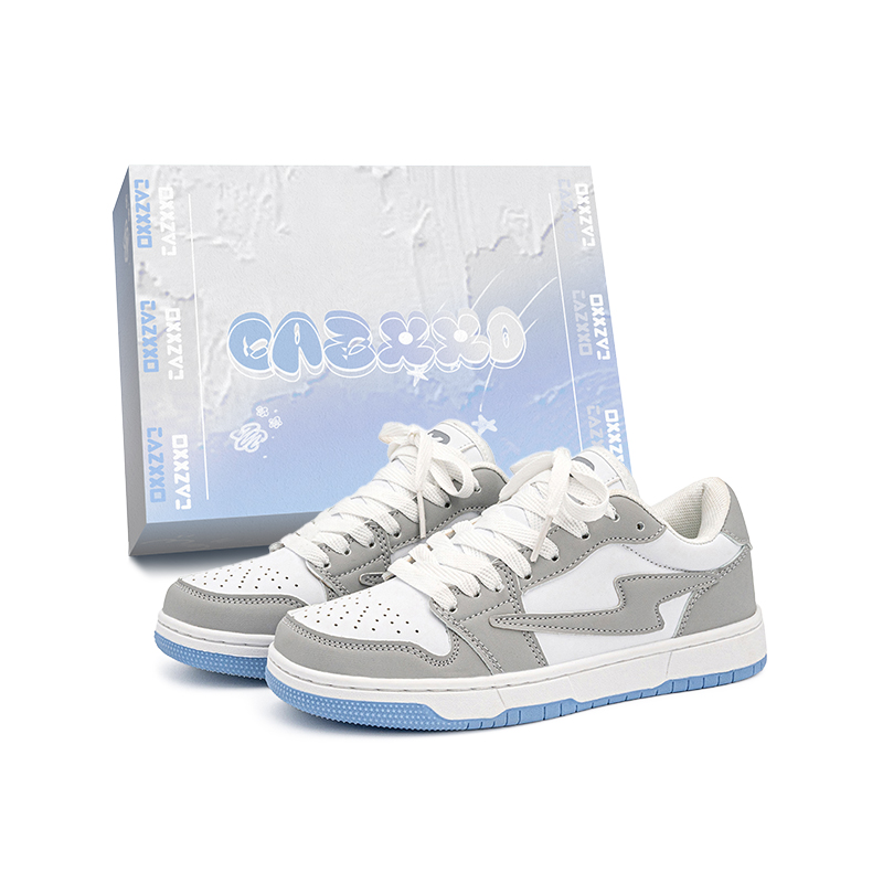 

CAZXXO Низкие скейтбордские кроссовки унисекс бело-серые, цвет White Gray