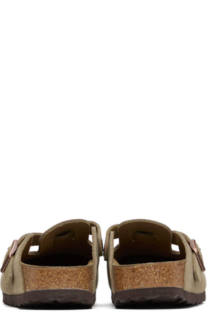 Коричневые узкие бостонские кожаные туфли-лоферы без застежек Birkenstock — фото 2