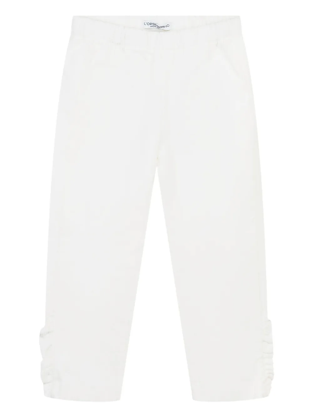 

Вельветовые брюки с оборками L'Orsobruno, белый