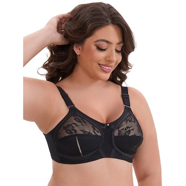 

Женский бюстгальтер-бралетт с V-образным вырезом, полной чашкой, без косточек и регулируемыми бретелями Inspire Chic, Black