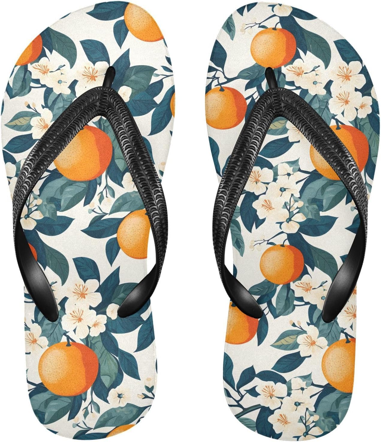 

Пляжные летние повседневные сандалии с рисунком апельсиновых листьев и цветов для женщин и мужчин, обувь для душа 20860973 Kfbe, оранжевый