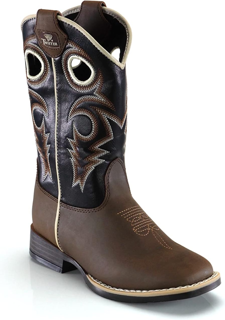 

Детские западные сапоги с двойной молнией для мальчиков Double Barrel с квадратным носком - 4419202, черный/коричневый