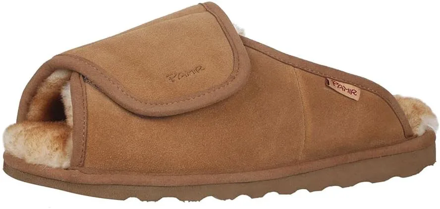 

Мужские регулируемые домашние тапочки PAMIR из овчины с эффектом памяти, для дома и улицы, с открытым носком