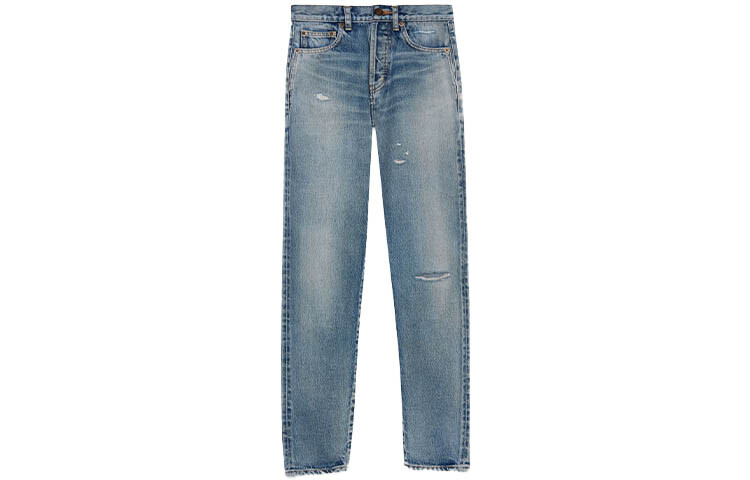 

Джинсы женские Saint Laurent High-waist Ripped, синий