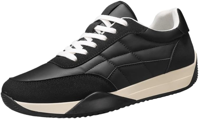 

Мужские кроссовки низкого типа для повседневного бега - изготовлены из полиуретана - подходят для всех сезонов, для ежедневного использования на улице, для поездок на работу Fusecottc, черный