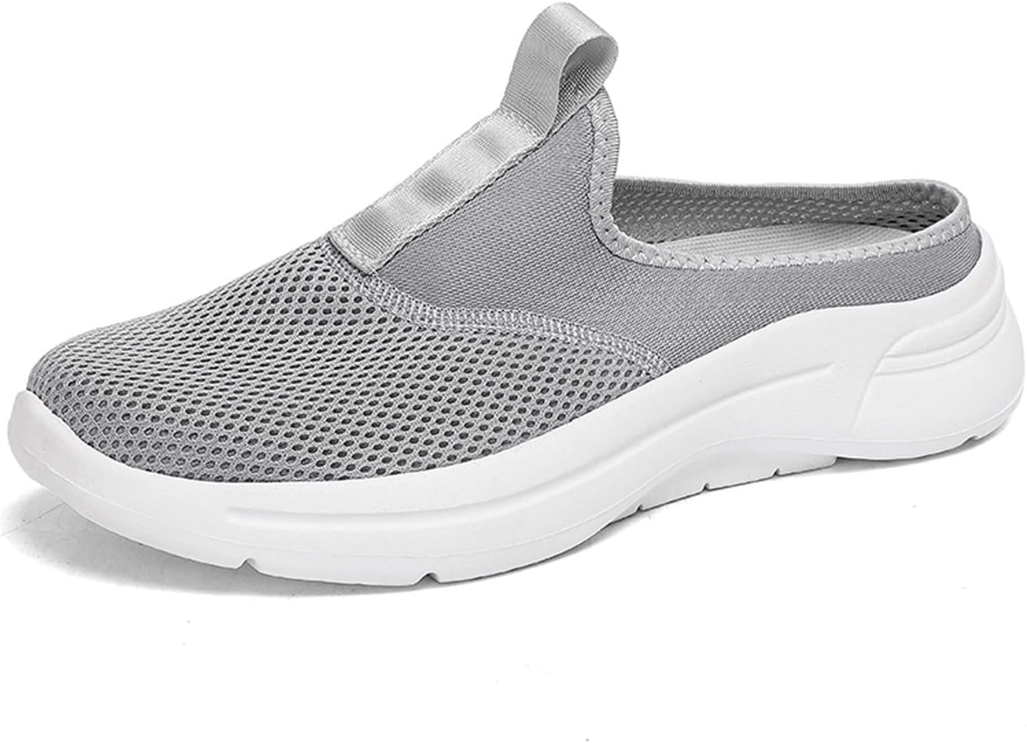 

Мужские дышащие слипоны-кроссовки, легкие повседневные прогулочные туфли с амортизирующей пеной с воздушным охлаждением для летнего комфорта Generic, светло-серый