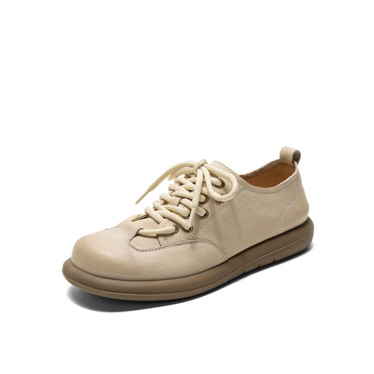 Женские лоферы Q.VONTON цвета кофе с молоком/экрю — фото 3