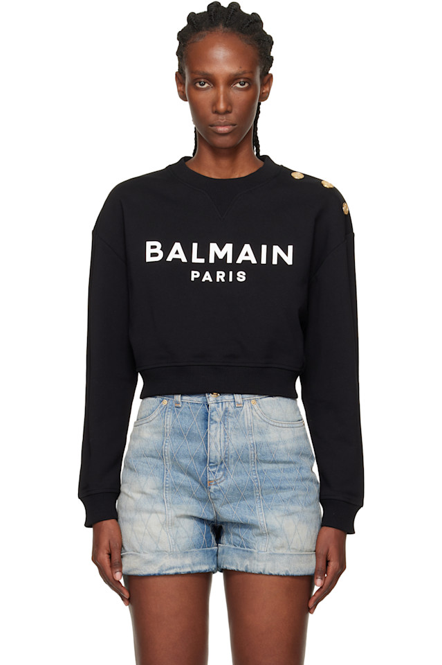 

Толстовка с принтом "Balmain Paris", черный