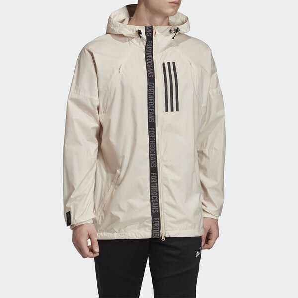 Куртка adidas WND M Casual Sports hooded Woven Jacket Beige, цвет creamy — фото 4