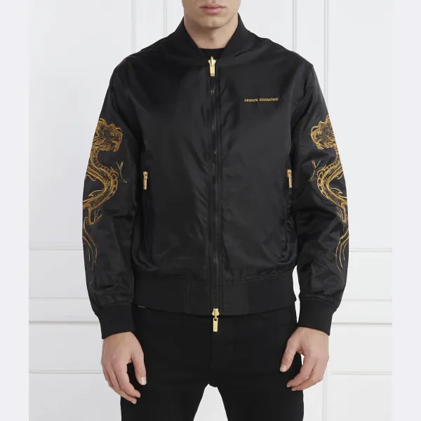 

Двусторонний бомбер стандартного кроя Armani Exchange, черный