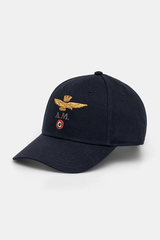 

Хлопковая кепка с козырьком Aeronautica Militare, темно-синий