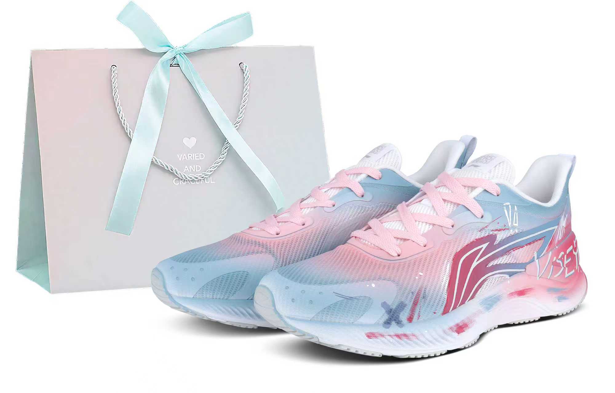 

LINING Лининг Амортизирующие Противоскользящие Износостойкие Низкие Повседневные Беговые Кроссовки Мужские Розовый Синий Синий Розовый, цвет Pink Blue Blue Pink