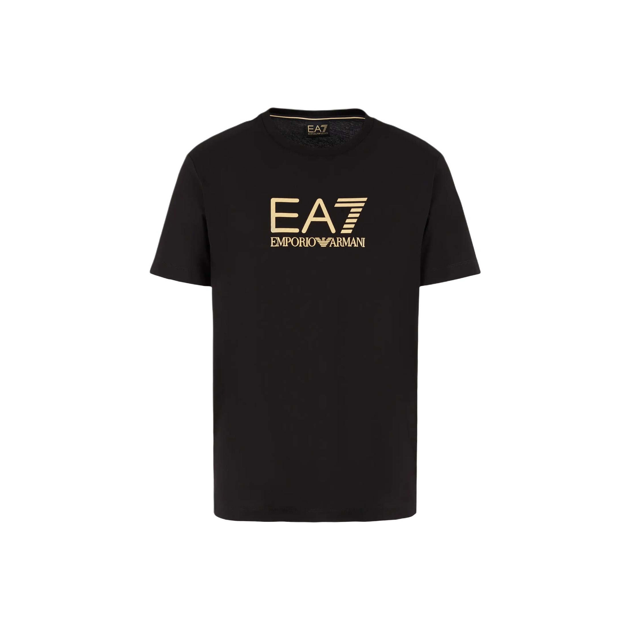

Хлопковая футболка с принтом логотипа EMPORIO ARMANI, черный