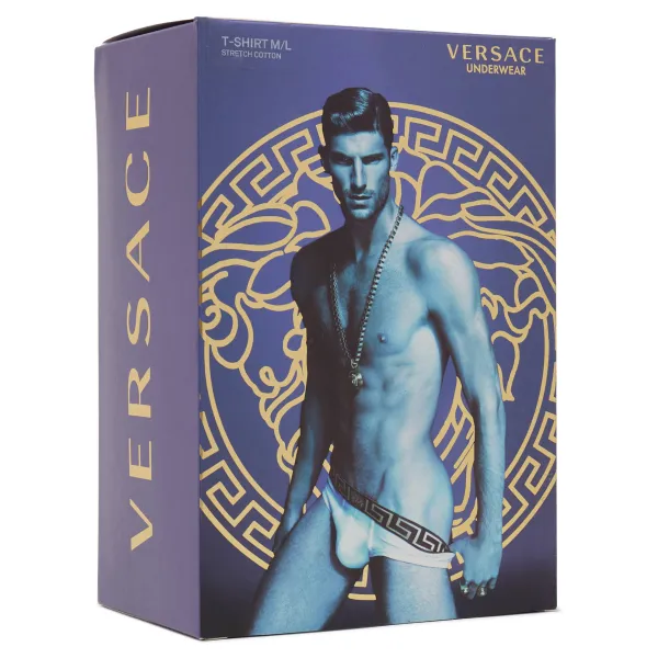 Набор из двух комплектов с длинными рукавами стандартной посадки Versace, белый — фото 4