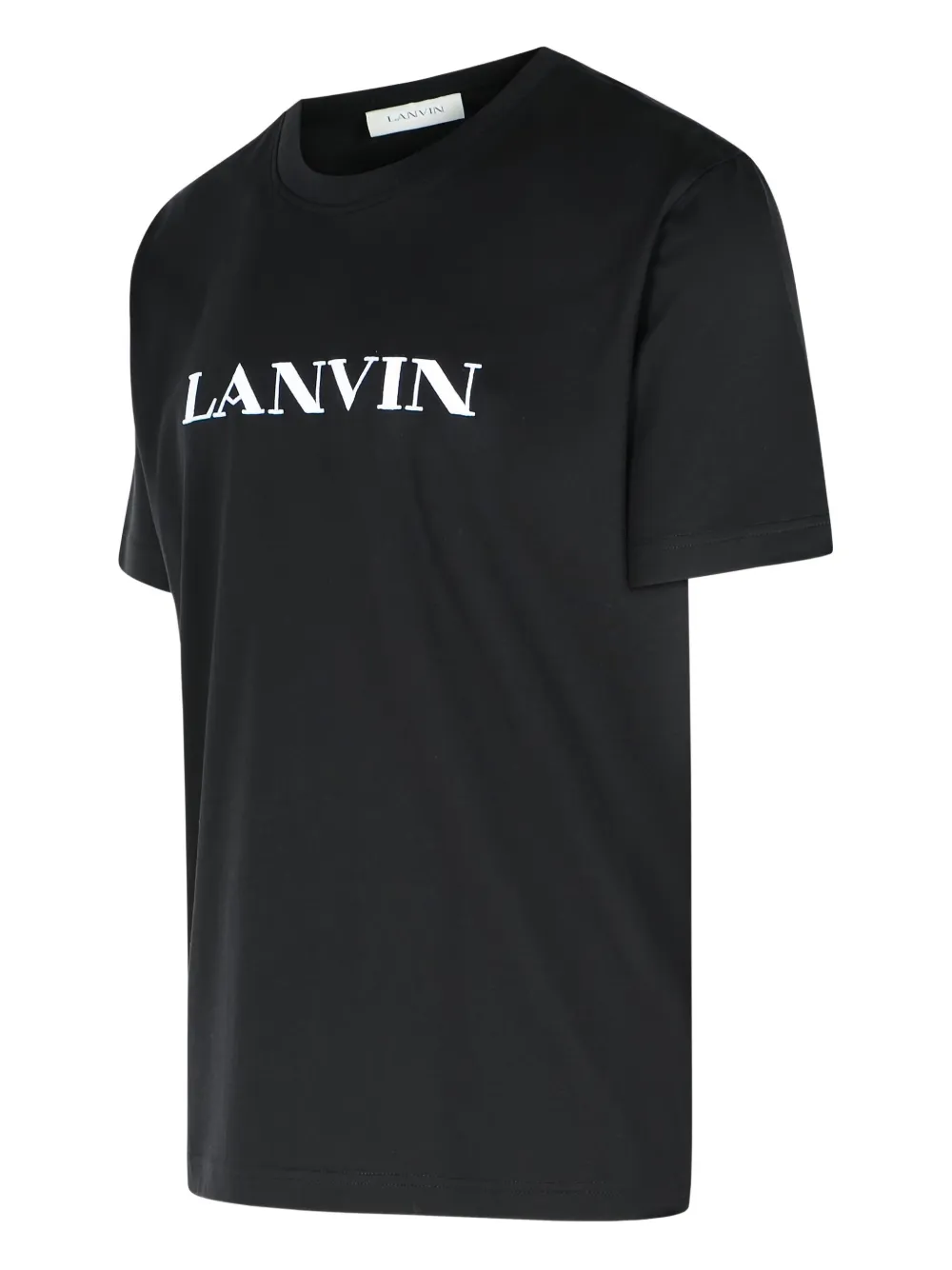 Хлопковая футболка с логотипом Lanvin, черный — фото 3