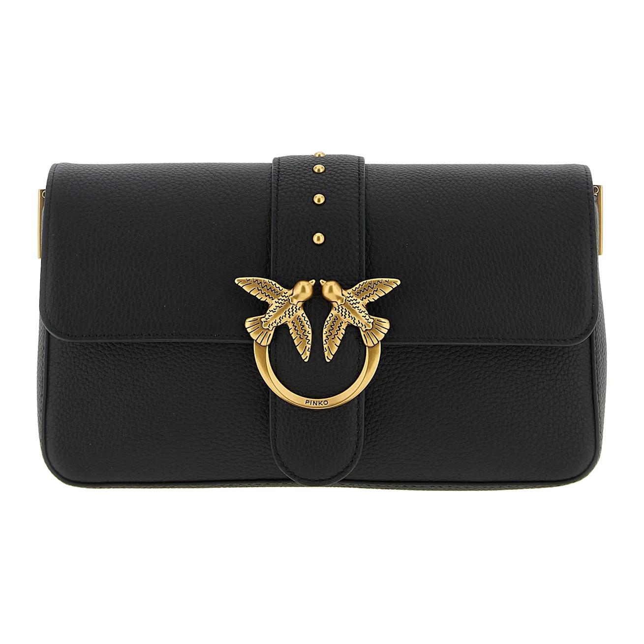 

PINKO Сумка через плечо из козьей кожи LOVE Series, черная
