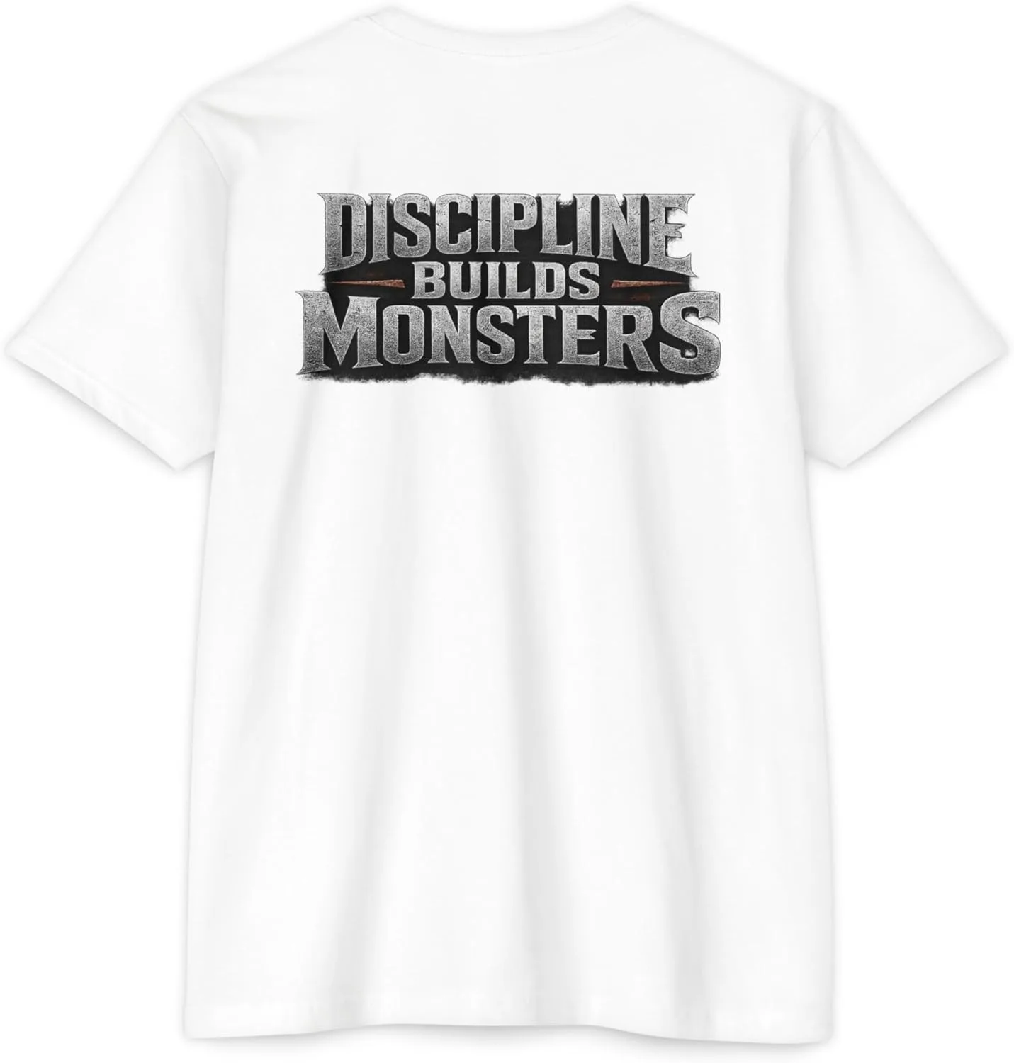 Футболка Discipline Builds Monsters Gym - Mental Toughness Dark Motivation GENERIC, белый — фото 3